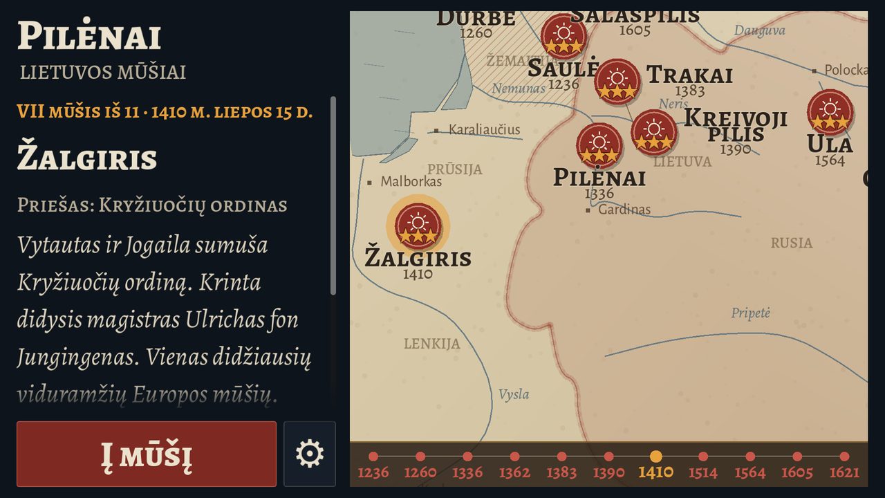 Kampanijos žemėlapis: LDK sienos 1410 m.